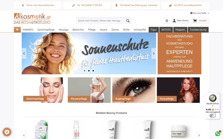 Screenshot of kosmetik.at