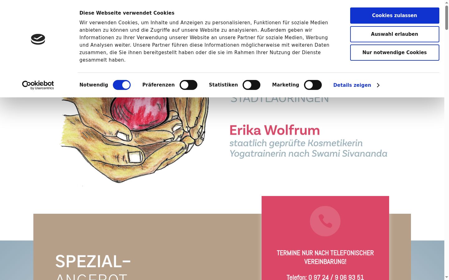 Screenshot des Einwilligungsbanners vor jeglicher Interaktion