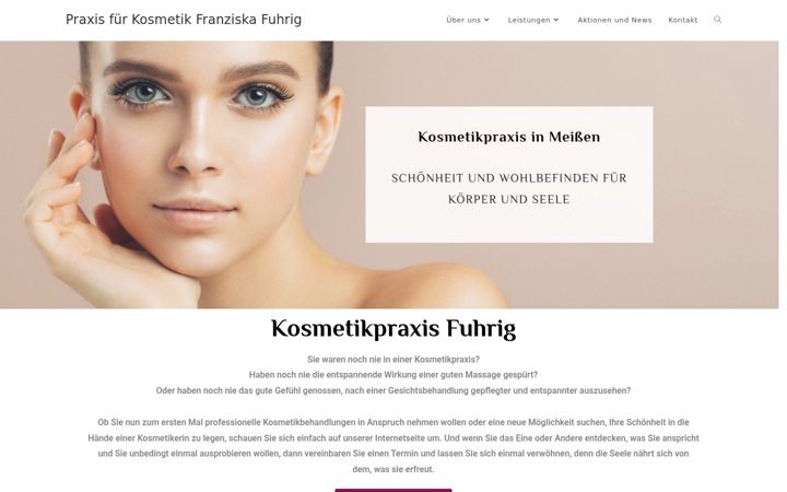 Екранна снимка на kosmetikpraxis-fuhrig.de