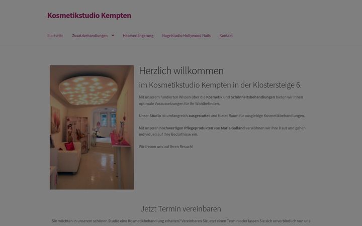 Screenshot of kosmetikstudiokempten.de