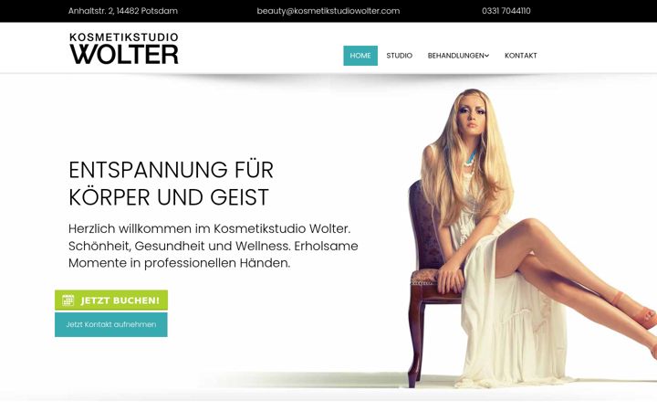 Screenshot of kosmetikstudiowolter.com