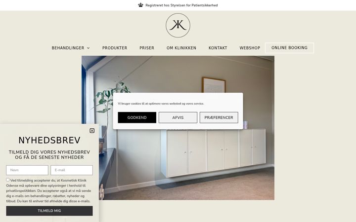 Screenshot of kosmetiskklinikodense.dk