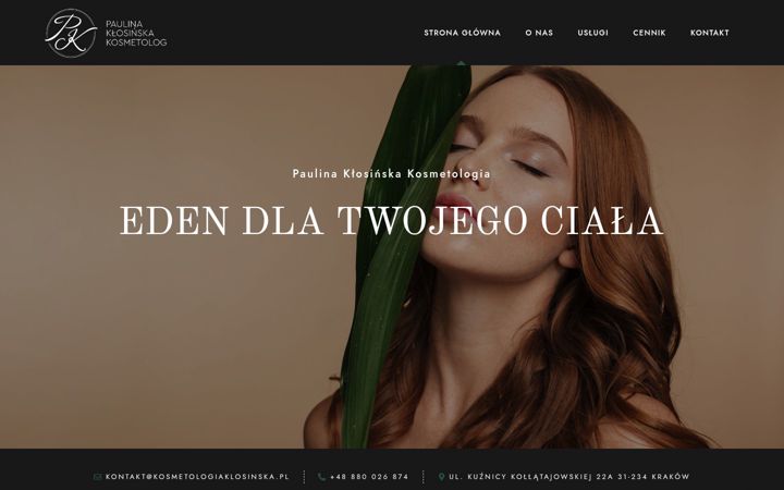 Screenshot of kosmetologiaklosinska.pl