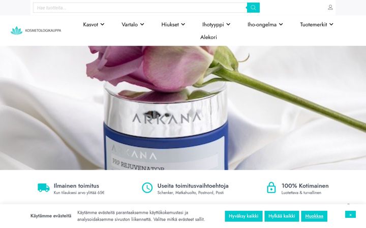 Screenshot of kosmetologikauppa.fi