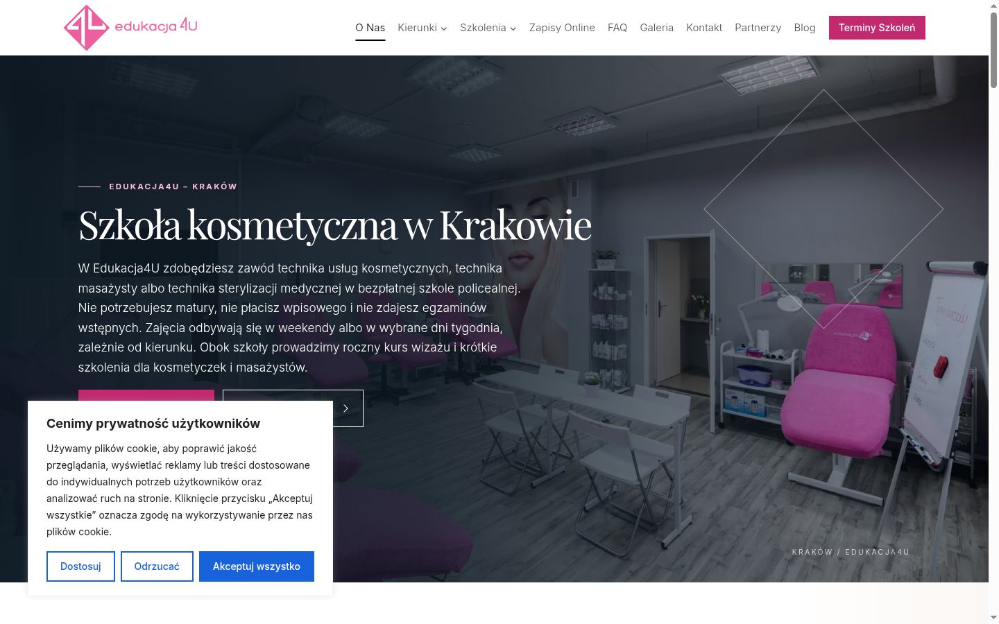 Zrzut ekranu banera zgody wyświetlanego przed jakąkolwiek interakcją