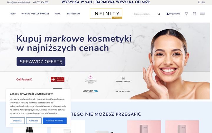 Screenshot of kosmetykiinfinity.pl