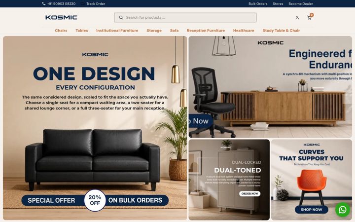 Screenshot of kosmicfurniture.com