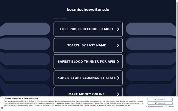 Screenshot of kosmischeweiten.de
