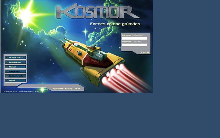 Posnetek zaslona kosmor.com
