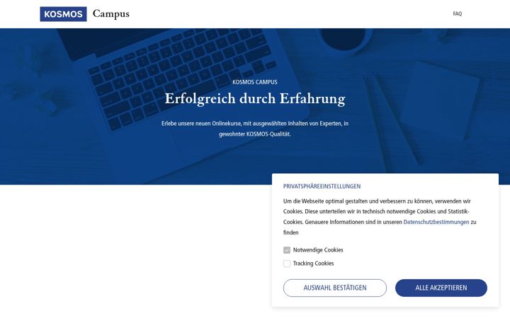 Screenshot of kosmos-campus.de