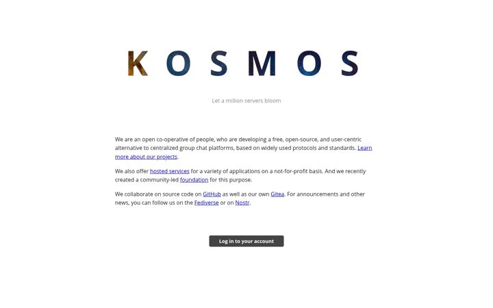 Screenshot of kosmos.org