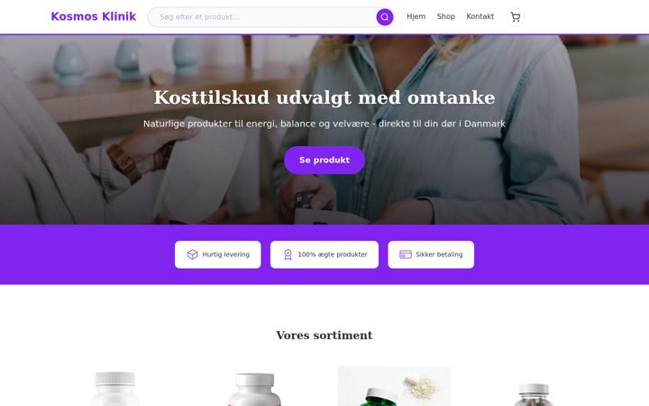 Screenshot of kosmosklinik.dk