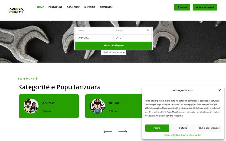 Posnetek zaslona kosovaconnect.com