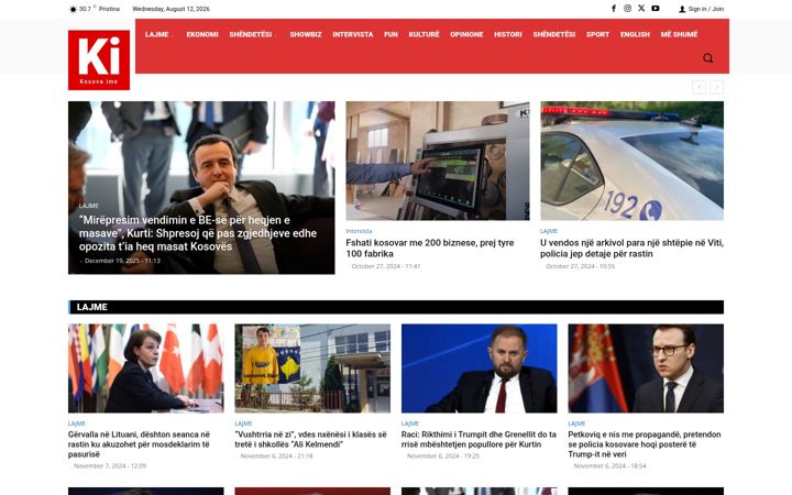 Screenshot of kosovaime.net