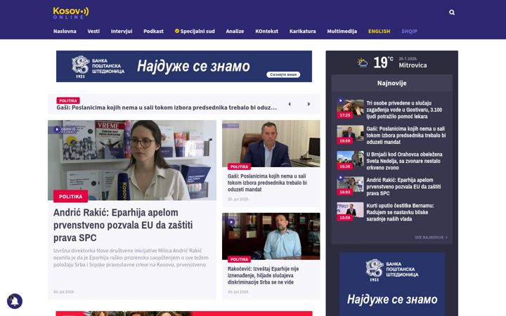 Screenshot of kosovo-online.com