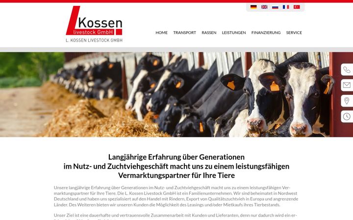 Posnetek zaslona kossen-livestock.com