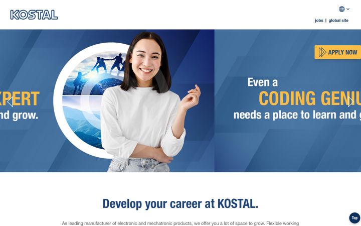Posnetek zaslona kostal-career.com