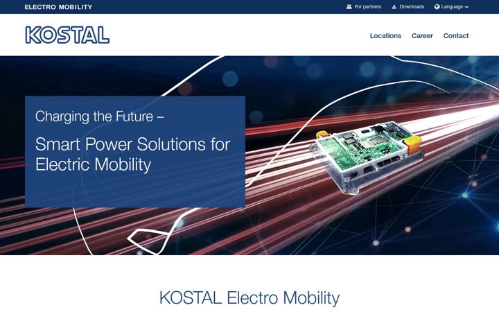 Screenshot of kostal-electro-mobility.com