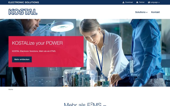 Screenshot of kostal-electronic-solutions.com