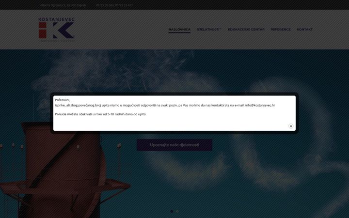 Screenshot of kostanjevec.hr