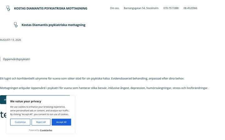 Screenshot of kostasdiamantispsykiatri.se