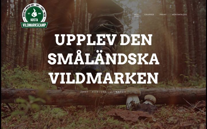 Screenshot of kostavildmarkscamp.se