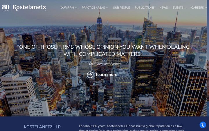 Screenshot of kostelanetz.com