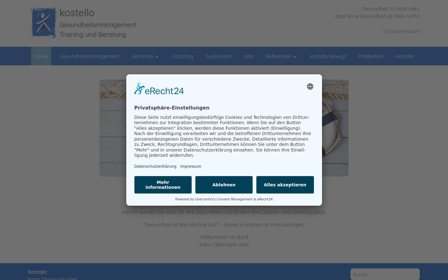 Capture d'écran de la bannière de consentement affichée avant toute interaction