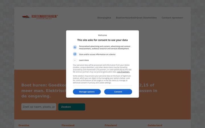 Screenshot of kostenboothuren.nl