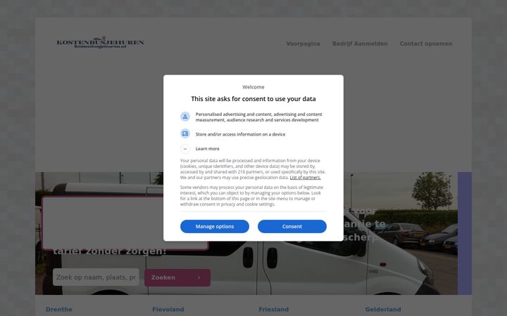 Screenshot of kostenbusjehuren.nl