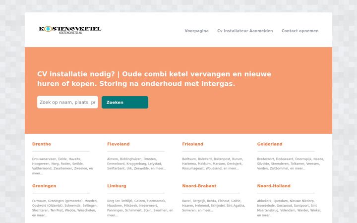 Screenshot of kostencvketel.nl