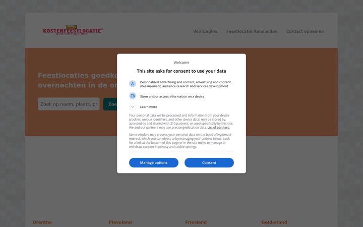 Screenshot of kostenfeestlocatie.nl