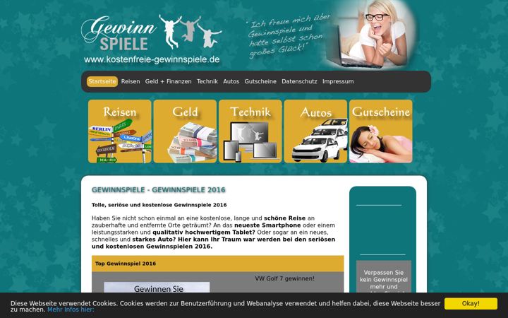 Screenshot of kostenfreie-gewinnspiele.de