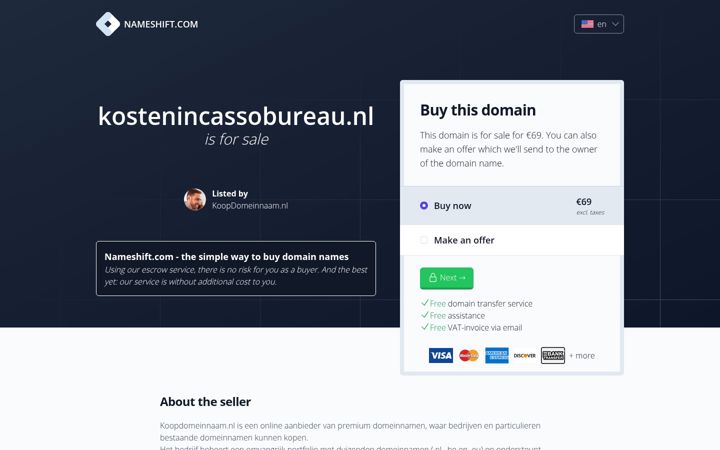 Screenshot of kostenincassobureau.nl