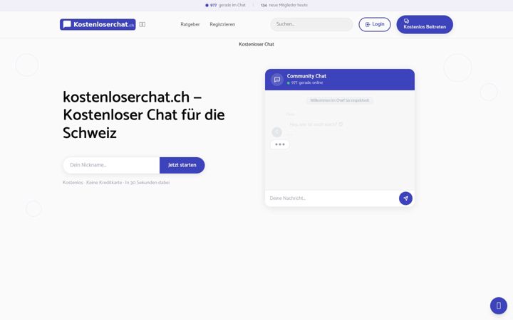 Screenshot of kostenloserchat.ch