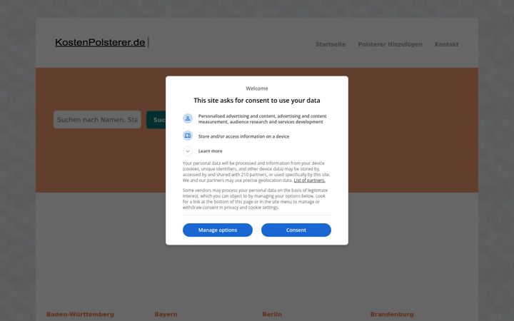 Screenshot of kostenpolsterer.de