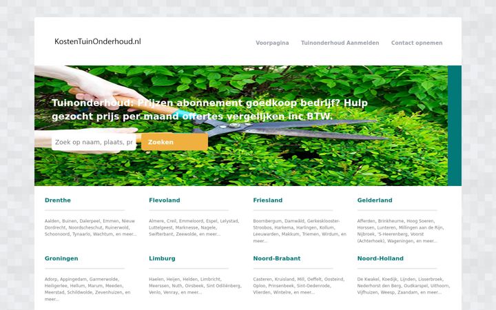 Screenshot of kostentuinonderhoud.nl
