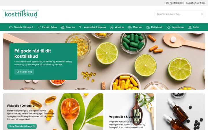 Screenshot of kosttilskud.dk