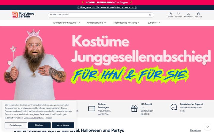 Ekrānuzņēmums no kostuemejarana.com