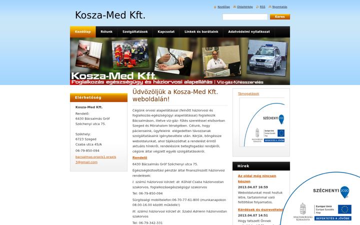 Screenshot of kosza-med-kft.com