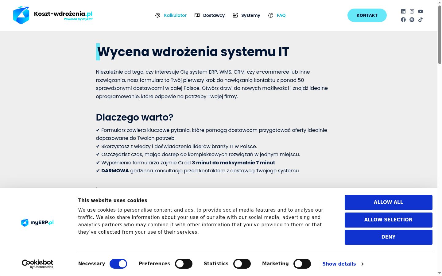 Screenshot tal-banner tal-kunsens muri qabel kwalunkwe interazzjoni