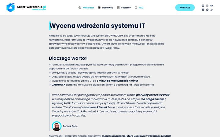 Screenshot of koszt-wdrozenia.pl
