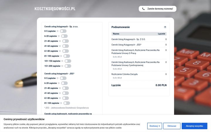 Screenshot of kosztksiegowosci.pl