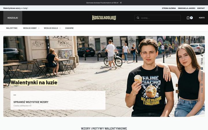 Zrzut ekranu koszulkoslaw.pl