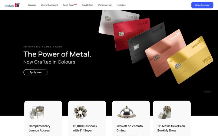 Screenshot of kotak811.com