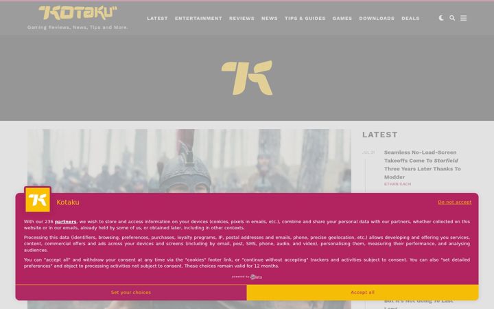 Screenshot of kotaku.co.uk