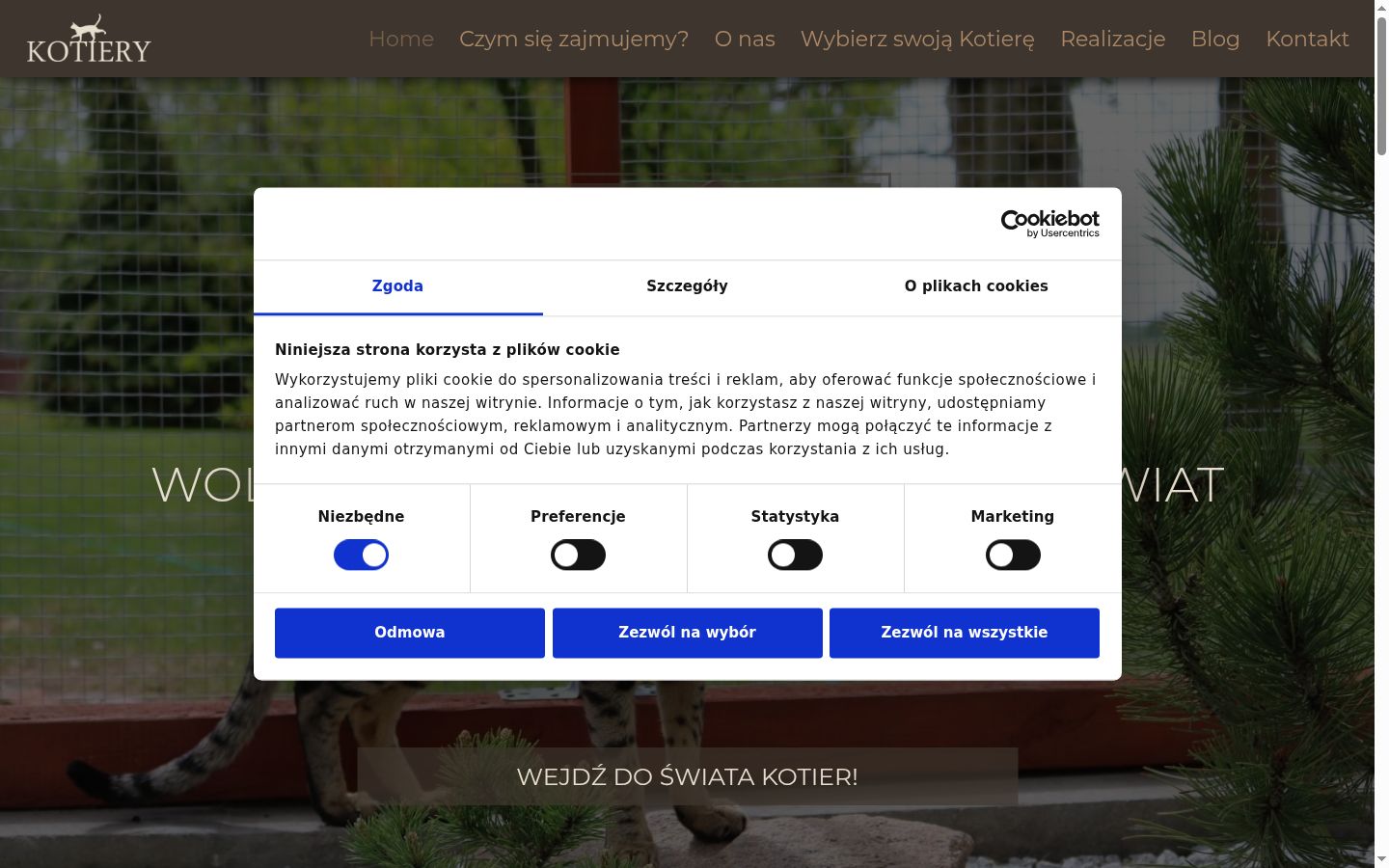Screenshot del banner di consenso mostrato prima di qualsiasi interazione