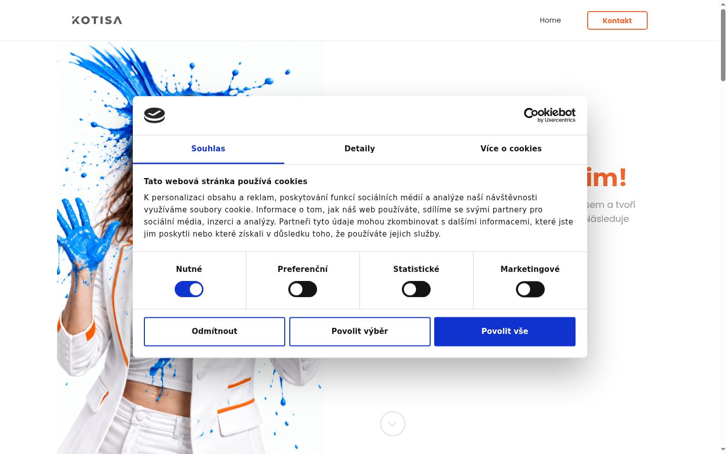 Screenshot del banner di consenso mostrato prima di qualsiasi interazione