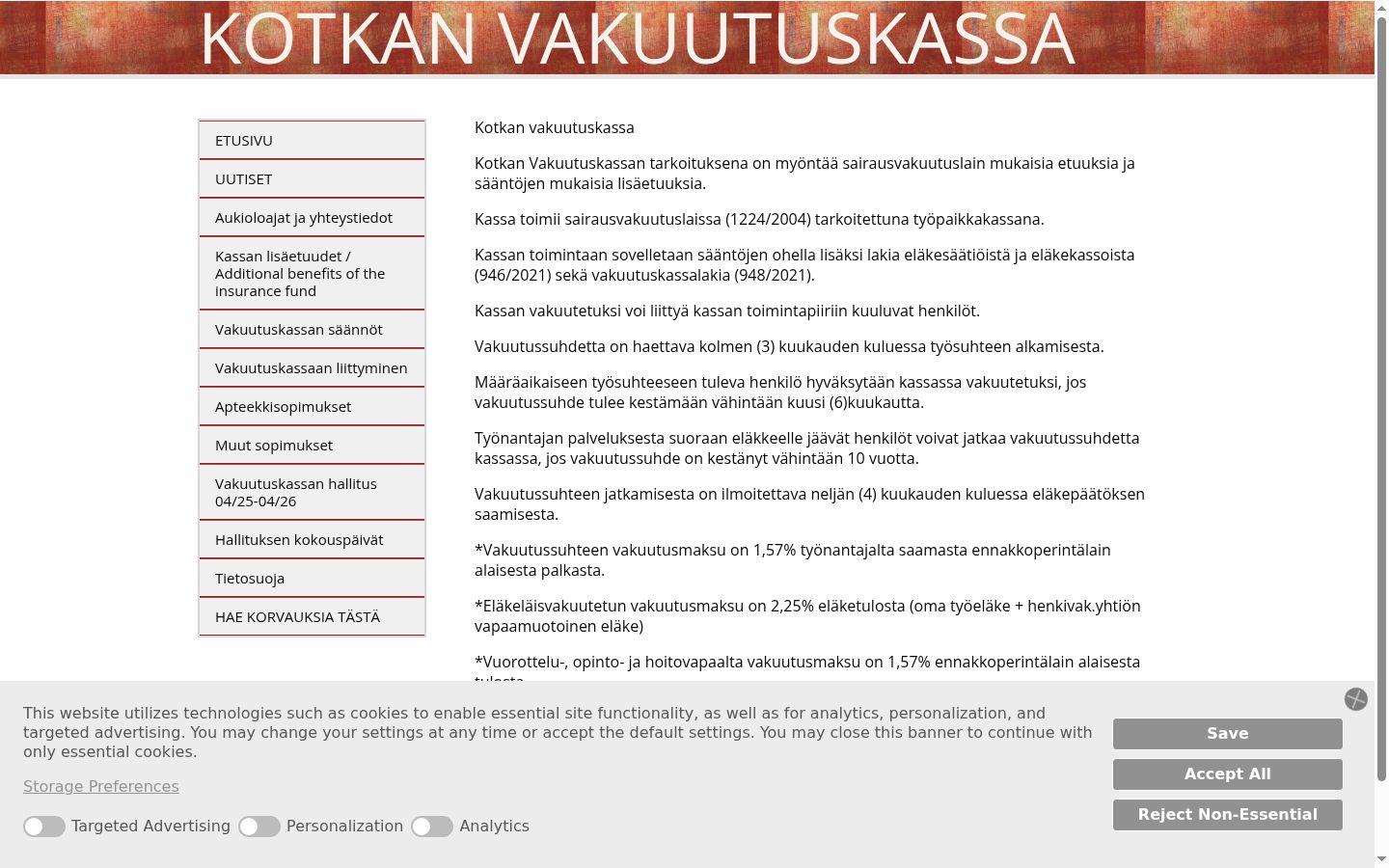 Snimka zaslona bannera za privolu prikazanog prije bilo kakve interakcije