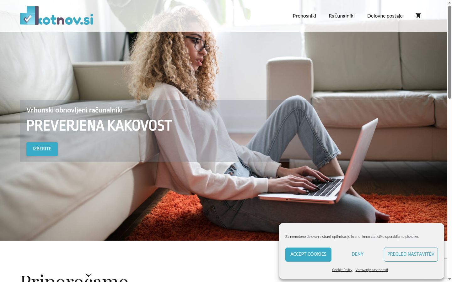Screenshot of the consent banner shown before any interaction